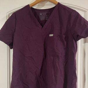 Figs deep purple scrub top